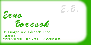 erno borcsok business card